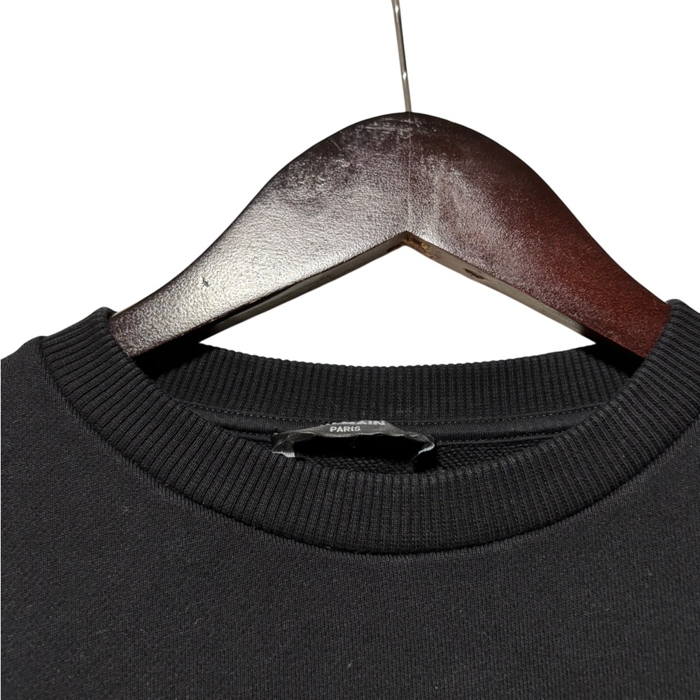 Balmain Paris Kids Crewneck Sweatshirt Spellout Logo Black/White Size 12A - Picture 5 of 12